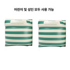성인 안전 수영 팔뚝 팽창식 물놀이 팔토브 더블 에어백 물소, 그린 스트라이프 원통형, 1개