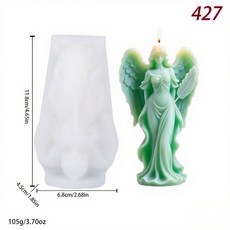 夢幻天使造型 矽膠模具 手工香薰 DIY 蠟燭 石膏擺件 模具, 1個, 只售模具-羽翼少女lz-427-105g,白色