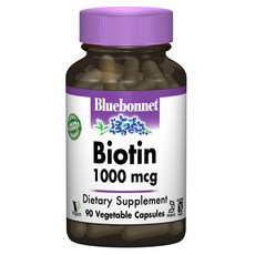 Bluebonnet 生物素1000mcg植物膠囊 無麩質, 90顆, 1罐