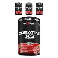 Six Star Nutrition 肌酸X3運動膳食補充粉 Fruit Punch風味, 4罐