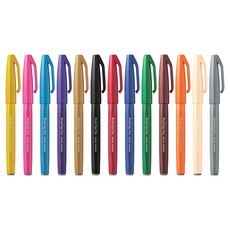 펜텔 브러쉬 사인펜 SES15C/붓펜 붓터치 캘리그라피, SES15C-F3/페일오렌지, 1개