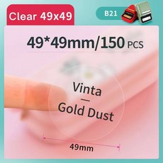 Niimbot B21 B1 부착 Wgite 컬러 스티커 투명 열 라벨 지 라벨 프린터 1 5 롤 보석 가격 태그 B3S, Trans 49x49mm, Trans 49x49mm