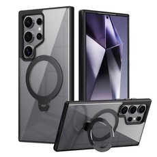 適用於三星s25Ultra透明手機殼單環360旋转磁吸防摔GalaxyS25支點殼
