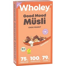 홀리(Wholey) 유기농 초코 피넛 굿무드 뮤즐리 Wholey Organic Choc Peanut Good Mood Muesli 375g, 1개