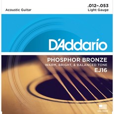 다다리오 Daddario 통기타 스트링 012-053 (EJ16), Daddario Phosphor Bronze EJ16 (012-053) 다다리오 통기타줄, *