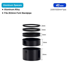 자전거 헤드셋 스페이서 알루미늄 합금 28 6mm 자전거 스템 와셔 스티어러 튜브 포크 스템 높이 조절 링 2/3/5/10/20mm, Set 3, 1개