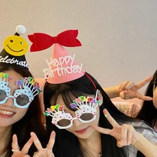 살림냥냥 빨간리본 펠트 꼬깔모자 생일파티모자