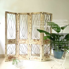 파티션 이동식 식당 가벽 병풍 카페 가림막 사무실 엔틱, M-베이지화이트 1 패널