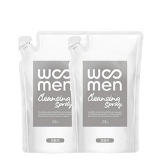 【2개 세트】 WOOMEN (우먼) 남성 세안 스프레이 리필용 250ml×2개 클렌징, 1개, 1g