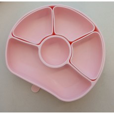 코지베베 분리형 실리콘 초강력 유아 흡착 식판 5구, 그린, 1개