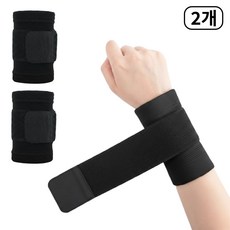 산컴퍼니 2중 압박 프리미엄 데일리 손목보호대 아대 1+1, 블랙, 2개