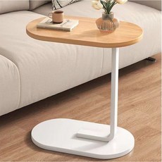 플러팅루나 거실 쇼파 사이드 테이블, 우드 화이트
