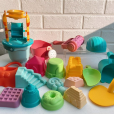 럭셔리베이비 소프트 모래놀이 장난감19종세트 목욕놀이 물놀이 도구, 19종세트(색상랜덤)