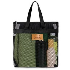 KALION 온E메시샤워캐디백 휴대용체육관샤워가방 빠른건조걸이식세면도구및욕실정리함 지퍼포함 대학기숙사 체육관 요가 수영장 여행용핑크124467, 블랙