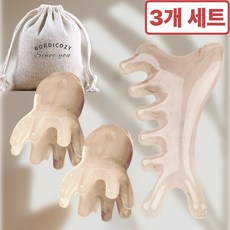 [올인원] 보르디 괄사 문어괄사 만능괄사 두피 얼굴 승모근, 스너그 그레이, 3개