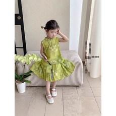 童森童馬漢服女童夏裝2026新中式旗袍套裝中國風兒童唐裝連衣裙女