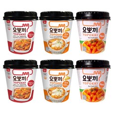 요뽀끼 컵 떡볶이 매콤달콤2개+치즈2개+로제2개, 140g, 1개