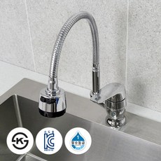 아바스 국산 KS인증 원홀 자바라 수도꼭지 싱크대 씽크대 코브라 싱크대수도꼭지 주방수전, 1세트