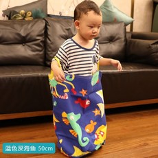 萬事順意 跳房子幼兒園圈圈平衡兒童感統訓練戶外運動游戲家用體能格子玩具, 跳袋藍色深海魚50cm 適合身高80, 1個