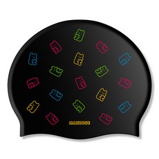 [맥스존] 젤리곰BK 빅사이즈 수모 대형 수모 성인수영모자, 블랙