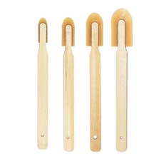 퀵마켓 실리콘 헤라(대나무 손잡이) 4종 세트, 1세트