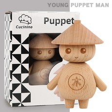 跨境個性雕刻款音樂盒木製創意八音盒家居擺件工藝品生日禮品玩具, 木偶人(木)擺件MBJ-0.2kg