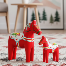 비비드 말 장식품 달라호스 오브제 북유럽, 레드소+대