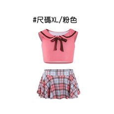人魚朵朵 兒童水手泳裝 女童兩件式海軍套裝 無袖泳衣 褲裙兩件式 格子泳裙
