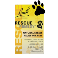 Bach 오리지널 플라워 레메디 Rescue Remedy 반려동물용 천연 스트레스 완화제 스포이트 무알코올 10ml(0.35 floz), 1개