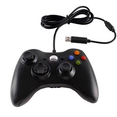 유선 USB 게임 컨트롤러 게임패드 게임 조이스틱 MicroSOF 오브T 소프트 XBOX 박스 360 및 WIND 윈드ows PC용 조이패드(검은색)