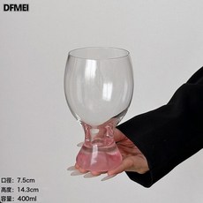DFMEI 粉色山脈玻璃杯創意觀山杯大容量果汁杯啤酒杯飲料杯, 1個