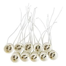 10pcs GU10 램프베이스 세라믹 라이트 홀더 소켓 커넥터 어댑터 와이어 LED 전구 스탠드 샹들리에 할로겐 L, [01] Beige