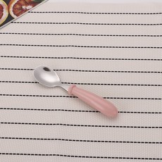 不鏽鋼兒童餐具套裝 幼兒園便攜收納盒, 粉色勺子, 1個