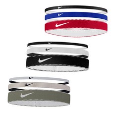 나이키 믹시드 위드 3PK 헤어밴드, 1개, 블랙/화이트