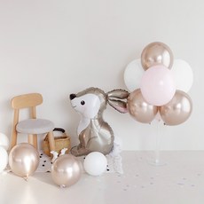 派對島 兔子鋁箔氣球+香檳粉氣球套組, 1套, 混合色