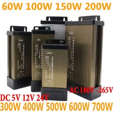 5 12 24 볼트 600W 100W 500W 공급 변압기 24V 장치 방수 400W AC 전원 700W 실외 220V 200W 300W 12V, 12V 41 7A 500W