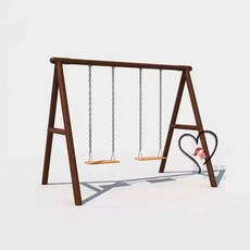 그네 커플 공원 놀이터 더블 키즈카페 펜션 유치원 캠핑장 어린이 2.5m, B. 더블 스윙 04 나무 보드 모델, 3세트