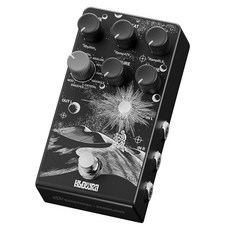 Klowra Rilum 멀티 헤드 테이프 딜레이 및 모듈레이션 페달 일렉트릭 기타 및 신디사이저용 스루 제로 플랜저 코러스 탭 템포 및 트위스트 템포가 있는 빈티지 테이, Everlast Black