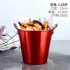 不銹鋼冰桶迷你KTV酒吧歐式冰塊粒桶大號虎頭冰桶紅酒電鍍冰桶 冰霸桶網紅冰塊桶傢用 不銹鋼冰桶 冰塊桶 降溫 香檳桶, 1個, 紅色小號 1.25L 送冰夾