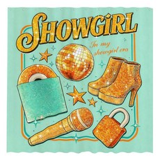 FunnyTREE 트리 Music ShowGIRL 걸 Shower Curtain 72\"x72\" (Hooks Not Included) - EASY 이지 CARE 케어 WATER