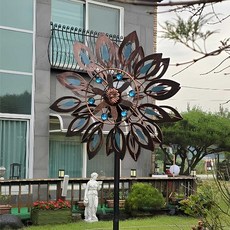 태양광 철제 정원 대형 바람개비 관리 조형물 가꾸기 소품 야외 조명 마당 꾸미기 테라스 가로등, 04. 청동