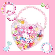 핑크래빗 보석 비즈 DIY 키트 팔찌 악세사리 만들기 놀이, 1개, 혼합