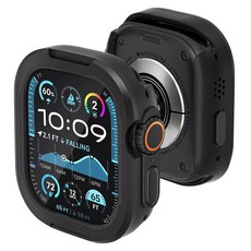 GS 3C Apple Watch 鋁合金TPU耐衝擊保護殼, 1個, 黑色