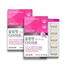 6중복합 체지방 감소 기능성 다이어트 보조제 HCA 가르시니아 추출물 식약처인정 다이어트 건강 기능 식품, 2개, 60정