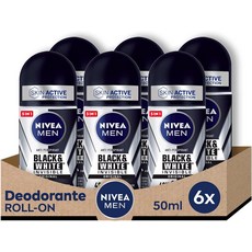 Nivea 니베아 블랙앤화이트 남성 롤온 데오드란트, 6개