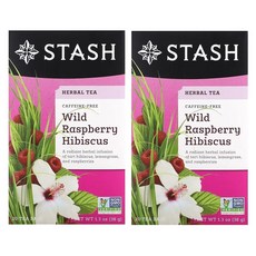 스태쉬티 허브티 와일드 라즈베리 히비스커스 카페인 무함유 20티백 38g 2팩, 20개입, 1개