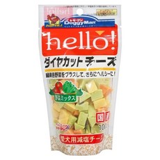 DoggyMan Hello 角切起司塊 野菜口味 減鹽寵物零食 100g, 1個, Hello角切起司塊-野菜