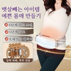Mochae 벨트 복부 마사지기 무선 복근 운동기구 5단 조절 복부 마사지벨트 온열 진동 관리기 뱃살 빼기, 블루