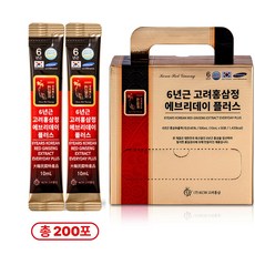 6년근 홍삼 스틱 진액 선물형 끝판왕 에브리데이 플러스, 200개, 10ml