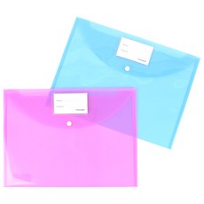 투명 똑딱이 네임택 A4 클리어 화일, 1개, 혼합색상